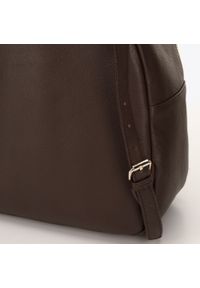 Wittchen - Damski plecak skórzany z przeszyciami brązowy. Kolor: brązowy. Materiał: skóra. Wzór: paski. Styl: klasyczny, elegancki