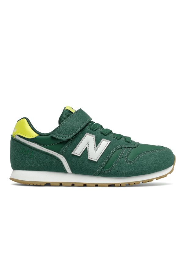 New Balance YV373WG2. Okazja: na co dzień. Zapięcie: rzepy. Materiał: guma, zamsz, materiał, syntetyk. Szerokość cholewki: normalna. Sezon: lato. Model: New Balance 373. Sport: turystyka piesza