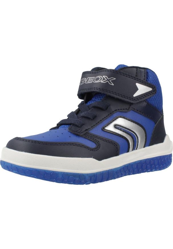 Geox - Buty GEOX J BUZZERLIGHT BOY Niebieski. Kolor: niebieski. Materiał: tkanina, syntetyk. Sport: turystyka piesza