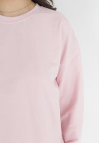 Born2be - Różowa Bluza Dzianinowa Wsuwana ze Ściągaczem Avaeh. Kolor: różowy. Materiał: dzianina #4