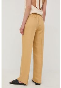 Birgitte Herskind spodnie z domieszką lnu damskie kolor beżowy szerokie high waist. Stan: podwyższony. Kolor: beżowy. Materiał: len #2