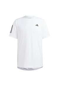 Adidas - Club 3-Stripes Tennis Tee. Kolor: biały. Materiał: materiał. Sport: tenis