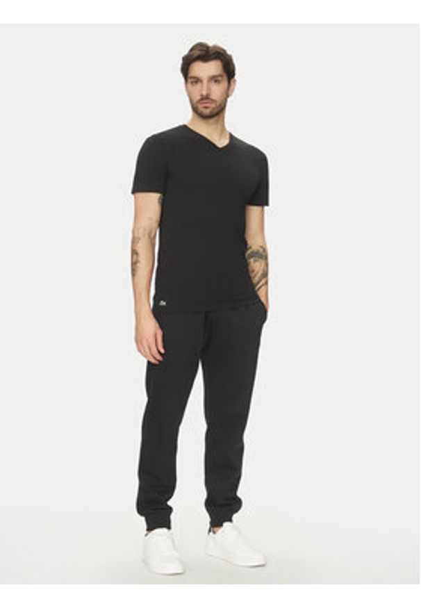 Lacoste Komplet t-shirtów TH9008 Czarny Slim Fit. Kolor: czarny. Materiał: bawełna
