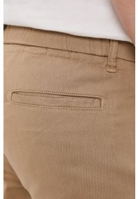 Selected Spodnie męskie kolor beżowy proste. Okazja: na co dzień. Kolor: beżowy. Materiał: tkanina. Wzór: gładki. Styl: casual #3