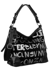 Shopperka czarna Peterson [DH] Torba PU PTN CP204451 Black. Kolor: czarny. Wzór: napisy, aplikacja. Materiał: skórzane. Styl: elegancki #1