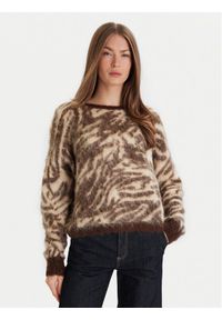 ViCOLO Sweter 55044F Brązowy Regular Fit. Kolor: brązowy. Materiał: syntetyk