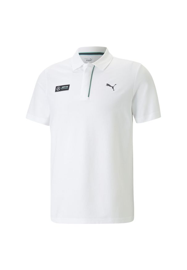 Koszulka Polo Sportowa Męska Puma Mapf1. Typ kołnierza: polo. Kolor: biały. Styl: sportowy