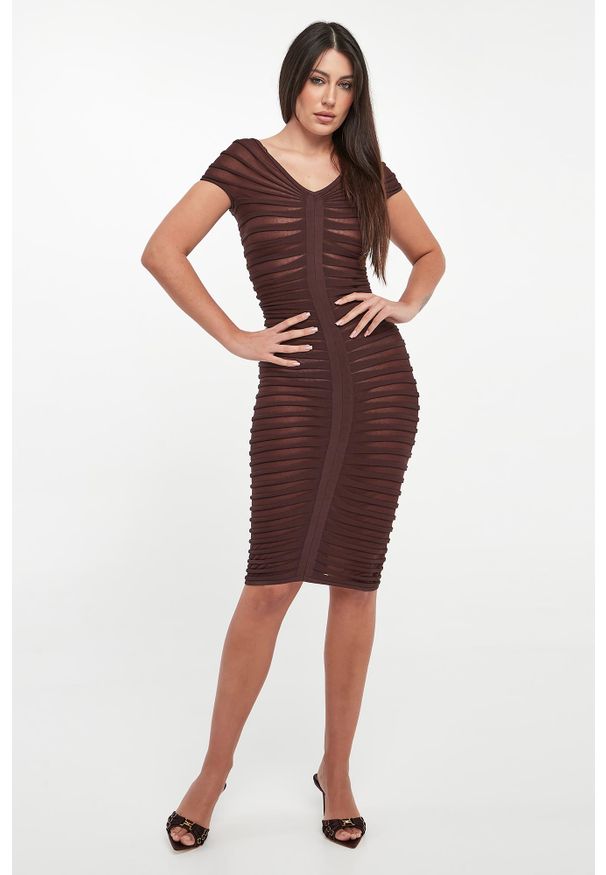 Elisabetta Franchi - Sukienka midi prążkowana ELISABETTA FRANCHI. Materiał: prążkowany. Długość: midi