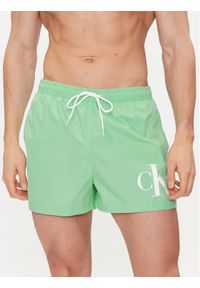 Calvin Klein Swimwear Szorty kąpielowe KM0KM00967 Zielony Regular Fit. Kolor: zielony. Materiał: syntetyk #1