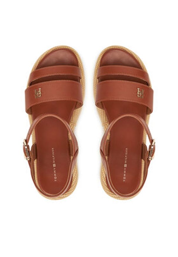 TOMMY HILFIGER - Tommy Hilfiger Espadryle T3A2-33793-0326 S Brązowy. Kolor: brązowy. Materiał: skóra
