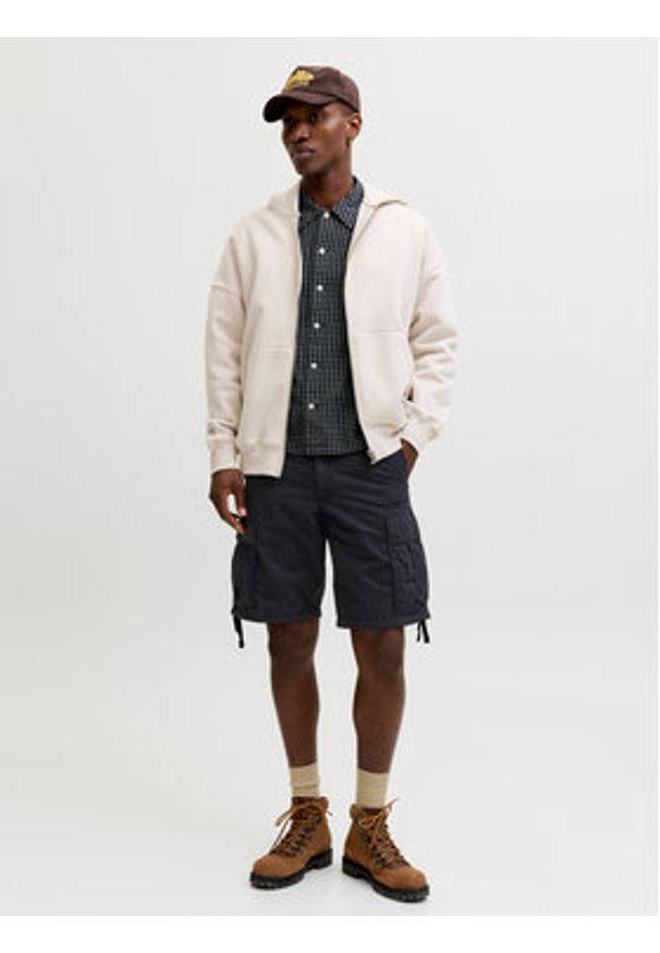 Jack & Jones Szorty materiałowe Cole Frank 12291369 Czarny Regular Fit. Kolor: czarny. Materiał: bawełna
