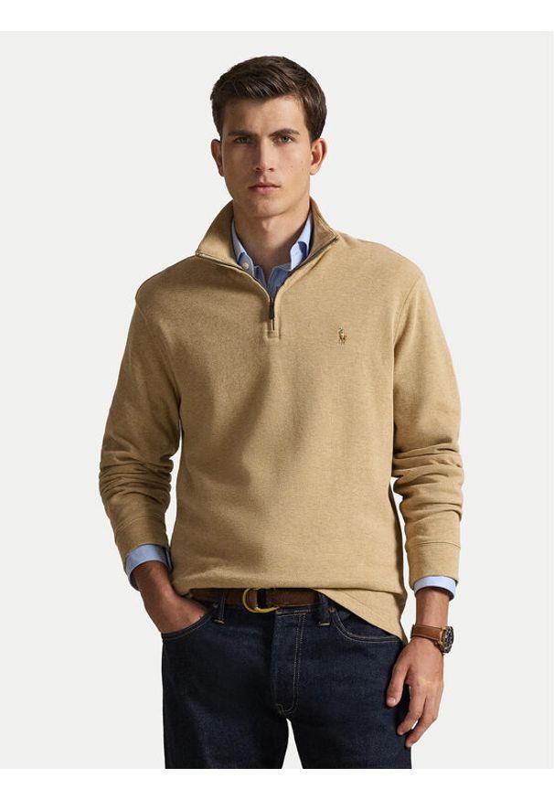 Polo Ralph Lauren Sweter 710P07411006 Beżowy Regular Fit. Typ kołnierza: polo. Kolor: beżowy. Materiał: bawełna