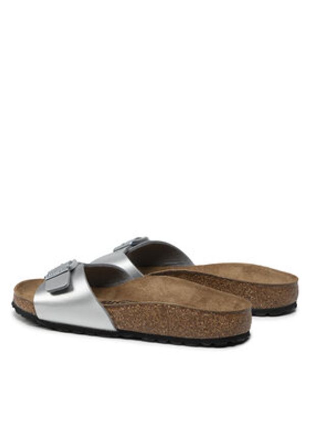 Birkenstock Klapki Madrid Bs 0040413 Srebrny. Kolor: srebrny. Materiał: skóra