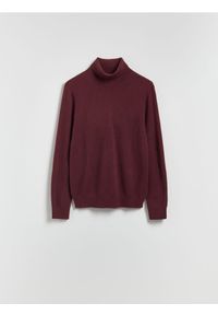 Reserved - Golf z kaszmirem - bordowy. Typ kołnierza: golf. Kolor: czerwony. Materiał: kaszmir #1