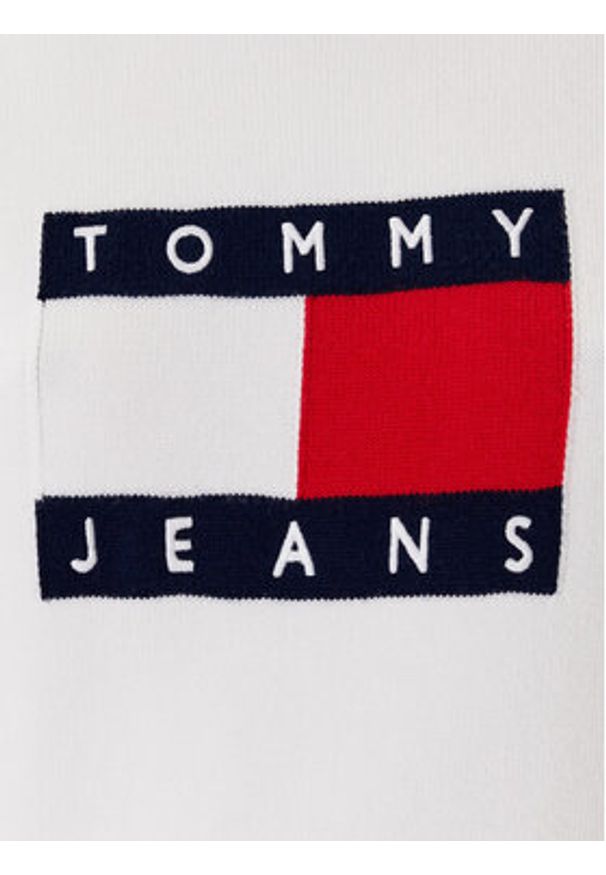 Tommy Jeans Sweter Colorblock Flag DW0DW20970 Biały Regular Fit. Kolor: biały. Materiał: wiskoza, syntetyk