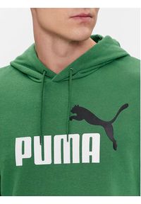 Puma Bluza Ess+ Col Big Logo 586765 Zielony Regular Fit. Kolor: zielony. Materiał: bawełna, syntetyk