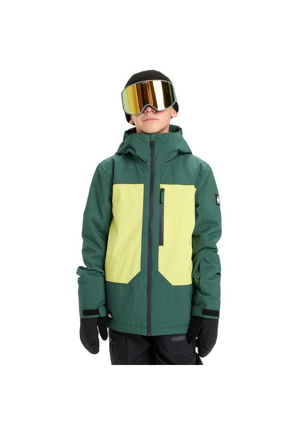 Quiksilver - Kurtka do sportów zimowych techniczna dla Chłopców AMBITION 20K. Kolor: zielony. Sezon: zima. Sport: narciarstwo