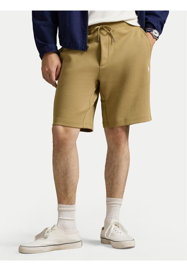 Polo Ralph Lauren Szorty sportowe 710881520503 Beżowy Regular Fit. Kolor: beżowy. Materiał: syntetyk, bawełna. Styl: sportowy