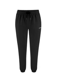 LA MANIA - Czarne spodnie dresowe Sol Black. Kolor: czarny. Materiał: dresówka. Wzór: napisy #4
