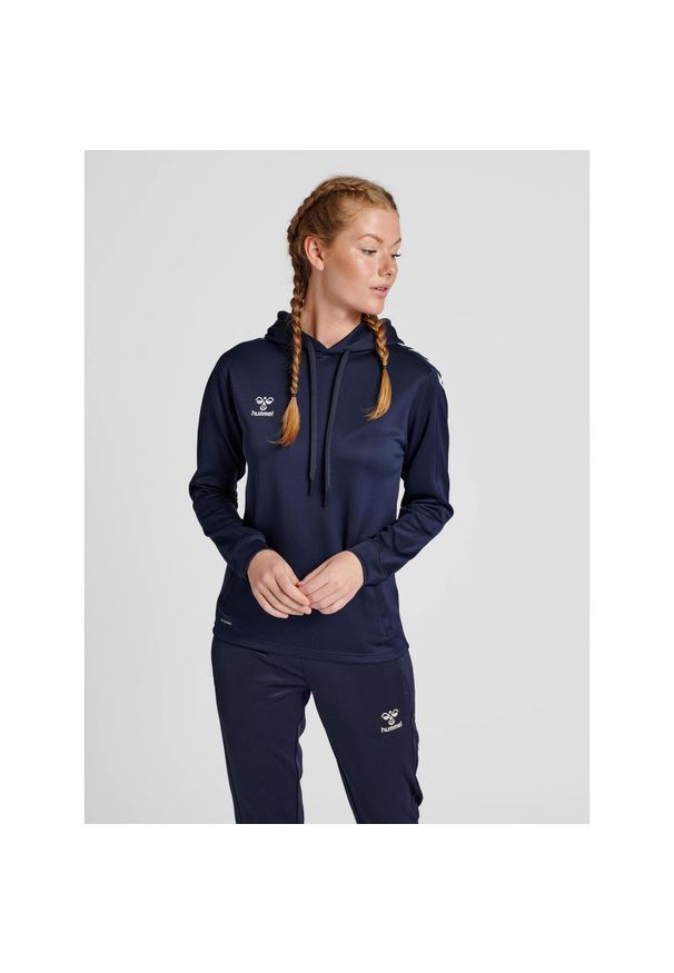 Bluza do piłki ręcznej damska Hummel Core XK z kapturem. Typ kołnierza: kaptur. Kolor: niebieski. Sport: piłka ręczna