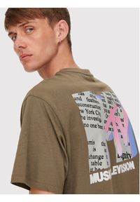 Only & Sons T-Shirt MTV 22022779 Brązowy Regular Fit. Kolor: brązowy. Materiał: bawełna