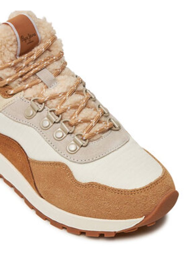 Pepe Jeans Sneakersy PLS60018 Beżowy. Kolor: beżowy. Materiał: skóra, zamsz