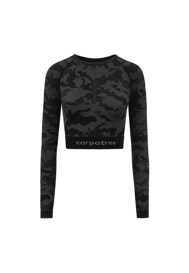 Top treningowy damski Carpatree Camo Seamless. Kolor: zielony. Długość rękawa: długi rękaw. Sport: fitness