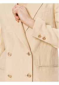 TwinSet - TWINSET Marynarka 241TP2560 Beżowy Regular Fit. Kolor: beżowy. Materiał: len, bawełna #2