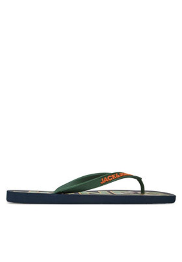 Jack & Jones - Jack&Jones Japonki Jfwlogo Palm Print Flip Flop Ln 12230642 Granatowy. Kolor: niebieski. Wzór: nadruk
