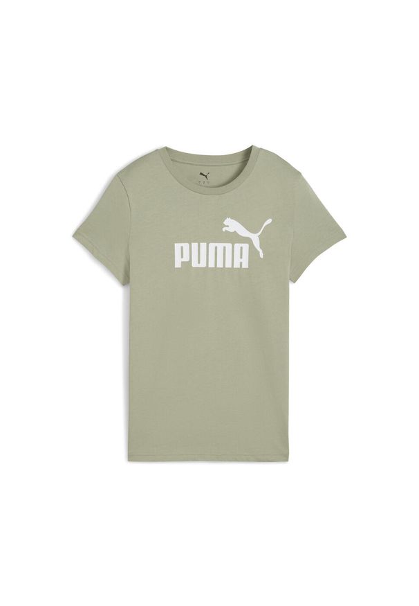 Puma - Damska koszulka z logo ESS No. 1 PUMA Lux Army Green. Kolor: zielony. Sport: fitness