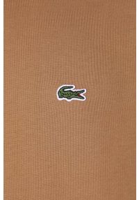 Lacoste bluza męska kolor brązowy gładka. Kolor: brązowy. Materiał: bawełna, poliester. Wzór: gładki #5