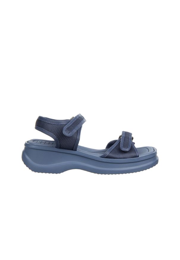 Sandały Azaleia Vera Therapy Pap Ad Jeans Blue 198040, Niebieski, Materiał - 41-42. Okazja: na spacer, na co dzień. Zapięcie: rzepy. Kolor: niebieski. Materiał: tkanina. Wzór: paski. Styl: casual