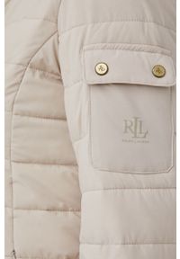 Lauren Ralph Lauren kurtka puchowa damska kolor beżowy zimowa. Typ kołnierza: kaptur. Kolor: beżowy. Materiał: puch. Wzór: gładki. Sezon: zima