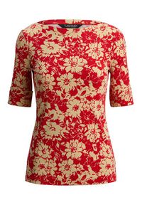 Lauren Ralph Lauren - LAUREN RALPH LAUREN Bluzka 200P09078001 Czerwony Slim Fit. Kolor: czerwony. Materiał: bawełna #2