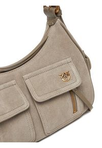 Pinko - PINKO Torebka Cargo Bag Classic PE 25 PLTT 102794 A29N Szary. Kolor: szary. Materiał: zamszowe, skórzane #5