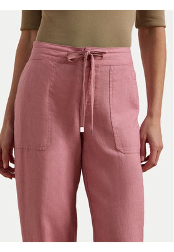 Lauren Ralph Lauren - LAUREN RALPH LAUREN Spodnie materiałowe 200735136022 Różowy Regular Fit. Kolor: różowy. Materiał: len