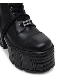 NEW ROCK Botki M-TM001-C4 Czarny. Kolor: czarny. Materiał: skóra. Styl: rockowy #3