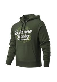 Bluza męska z kapturem EXTREME HOBBY BADGE. Typ kołnierza: kaptur. Kolor: zielony. Materiał: bawełna #1
