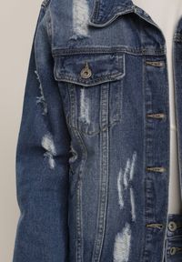 Renee - Niebieska Kurtka Jeansowa Palleteia. Kolor: niebieski. Materiał: jeans. Długość rękawa: długi rękaw. Długość: długie. Wzór: aplikacja