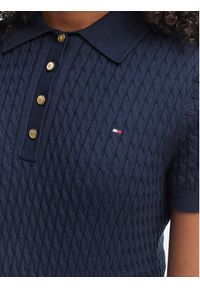 TOMMY HILFIGER - Tommy Hilfiger Polo WW0WW41474 Granatowy Regular Fit. Typ kołnierza: polo. Kolor: niebieski. Materiał: bawełna #3