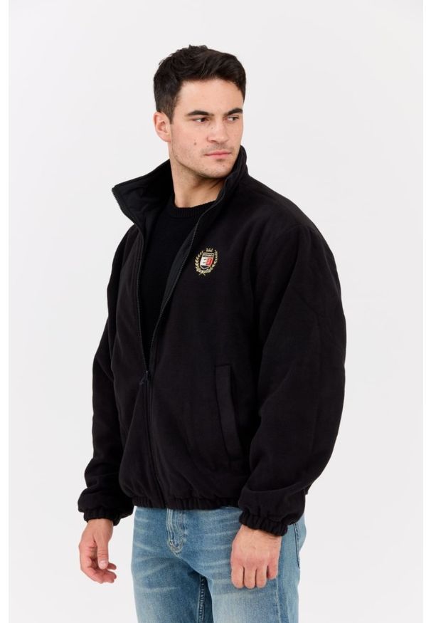 Tommy Jeans - TOMMY JEANS Czarny dwustronny męski bomber z polarem, Rozmiar XXL. Kolor: czarny. Materiał: polar. Wzór: jednolity