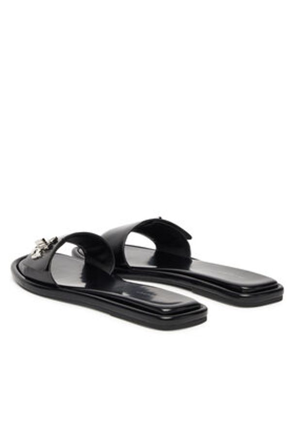 Tory Burch Klapki T Lock Slide 164676 Czarny. Kolor: czarny. Materiał: skóra