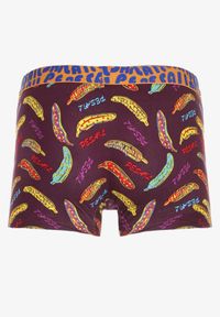 Born2be - Bordowe Majtki Bokserki z Kolorowym Wzorem w Banany i Gumką w Pasie Thilno. Kolor: czerwony. Materiał: materiał. Wzór: kolorowy #2