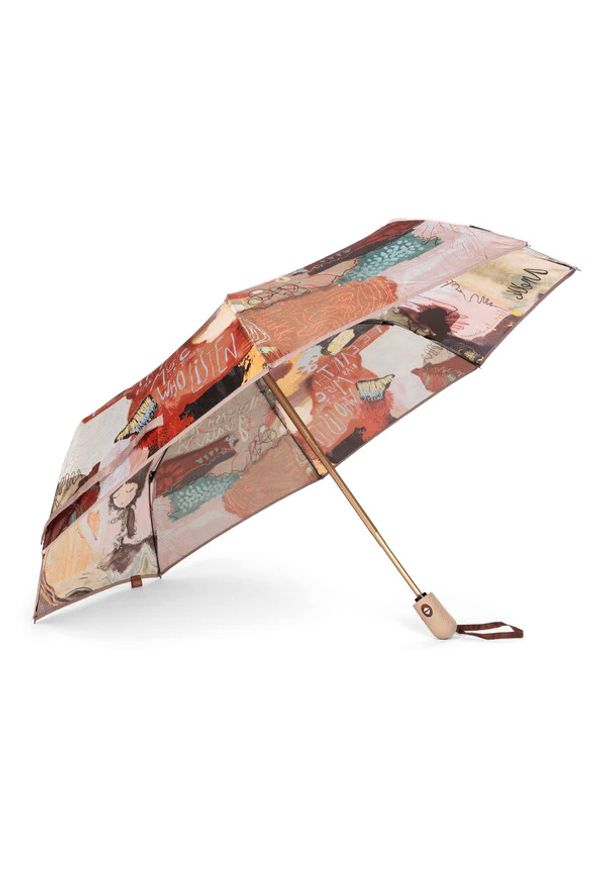 Kolorowy Damski Parasol Składany Anekke. Materiał: materiał. Wzór: kolorowy