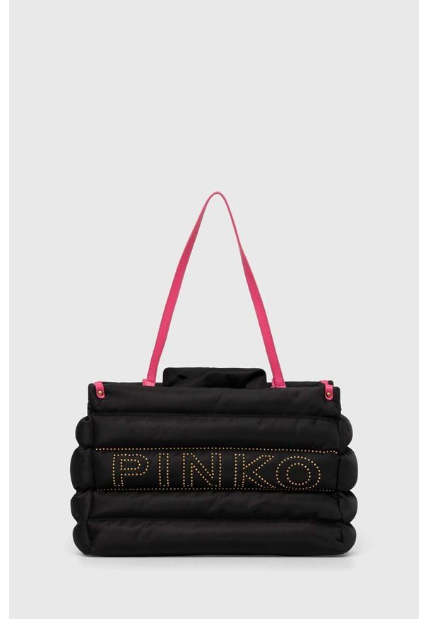 Pinko torebka kolor czarny. Kolor: czarny