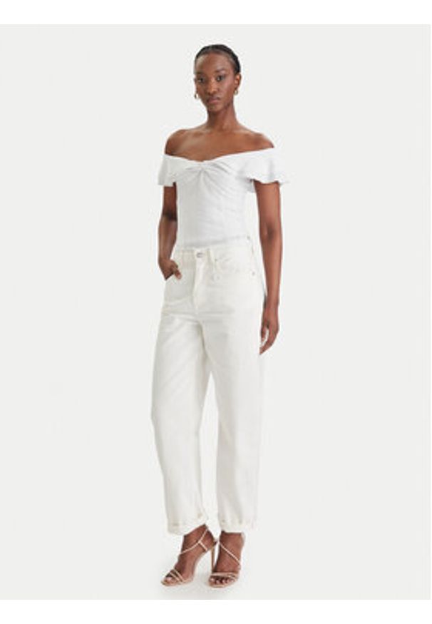 Guess Bluzka W6GP23 K3106 Biały Regular Fit. Kolor: biały. Materiał: bawełna