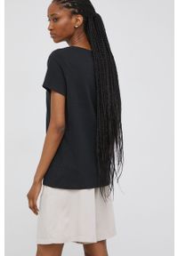 Answear Lab t-shirt bawełniany kolor czarny. Okazja: na co dzień. Kolor: czarny. Materiał: bawełna. Długość rękawa: krótki rękaw. Długość: krótkie. Styl: wakacyjny #2