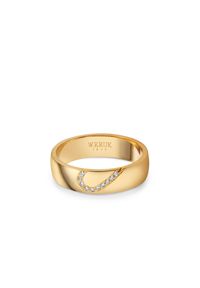 W.KRUK - Obrączka ślubna złota PECTORA damska. Materiał: złote. Kolor: złoty. Wzór: gładki, aplikacja #1