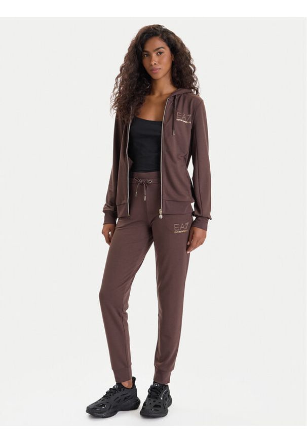 EA7 Emporio Armani Dres 8NTV51 TJ9RZ U6063 Brązowy Regular Fit. Kolor: brązowy. Materiał: wiskoza, syntetyk