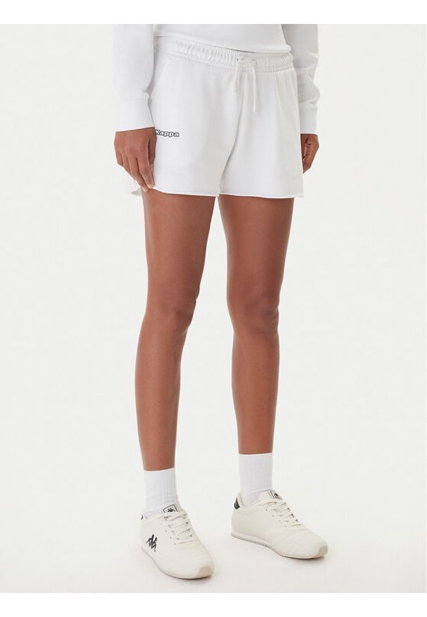 Kappa Szorty sportowe Fefra 351K2RW Biały Regular Fit. Kolor: biały. Materiał: bawełna